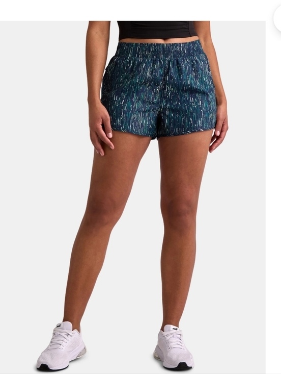 Athletic Works Pants - Athletic Works Women's Blue Multi All Over Print Running Shorts Size Small